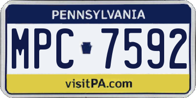 PA license plate MPC7592