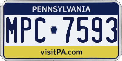 PA license plate MPC7593