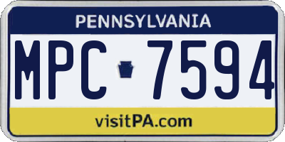 PA license plate MPC7594