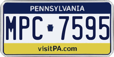 PA license plate MPC7595