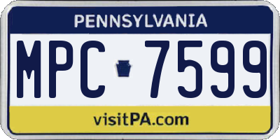PA license plate MPC7599
