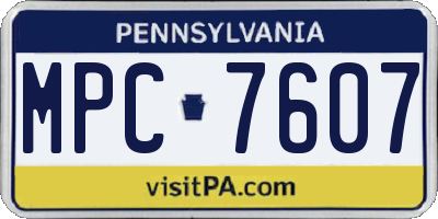 PA license plate MPC7607