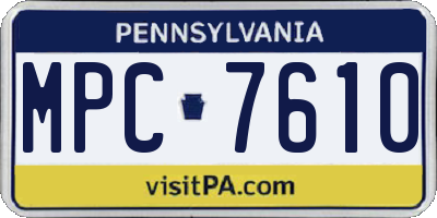 PA license plate MPC7610