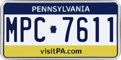 PA license plate MPC7611