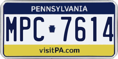 PA license plate MPC7614