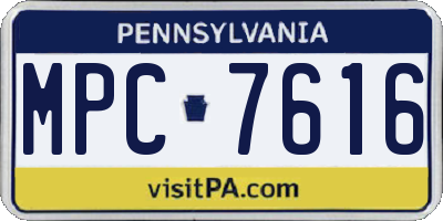 PA license plate MPC7616