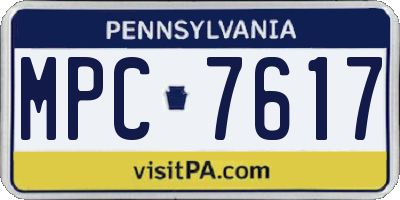 PA license plate MPC7617