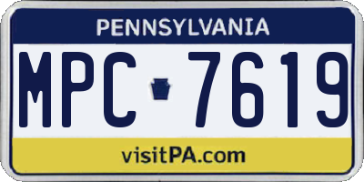 PA license plate MPC7619