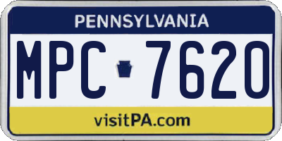 PA license plate MPC7620