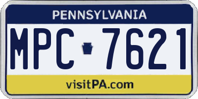 PA license plate MPC7621
