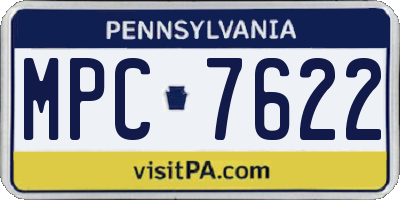 PA license plate MPC7622