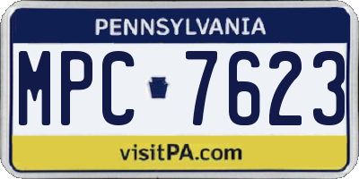 PA license plate MPC7623