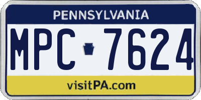 PA license plate MPC7624