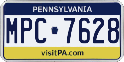PA license plate MPC7628