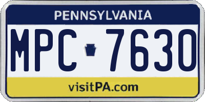 PA license plate MPC7630