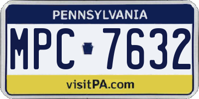 PA license plate MPC7632