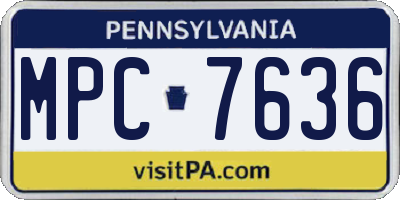 PA license plate MPC7636