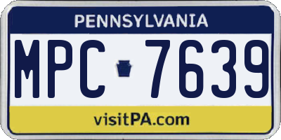 PA license plate MPC7639