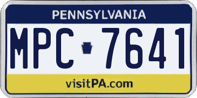 PA license plate MPC7641
