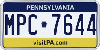 PA license plate MPC7644