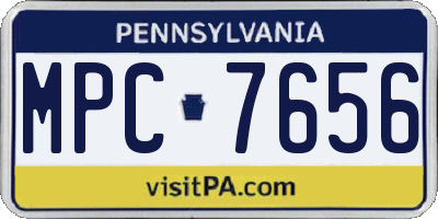 PA license plate MPC7656