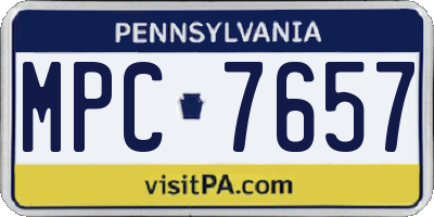 PA license plate MPC7657