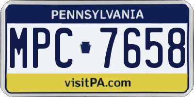 PA license plate MPC7658