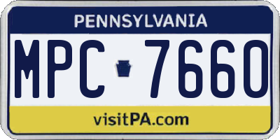 PA license plate MPC7660