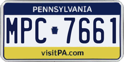 PA license plate MPC7661