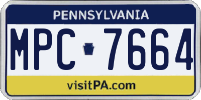 PA license plate MPC7664