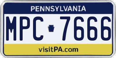 PA license plate MPC7666