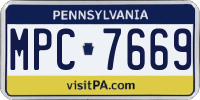 PA license plate MPC7669