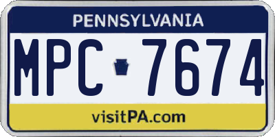 PA license plate MPC7674