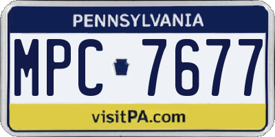 PA license plate MPC7677