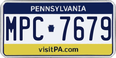 PA license plate MPC7679