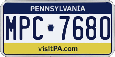 PA license plate MPC7680
