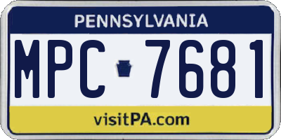 PA license plate MPC7681