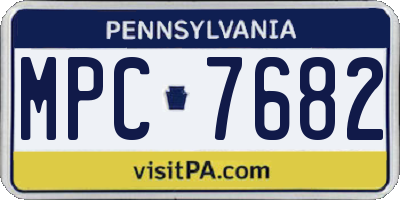 PA license plate MPC7682