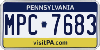 PA license plate MPC7683