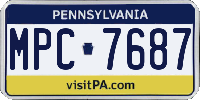 PA license plate MPC7687