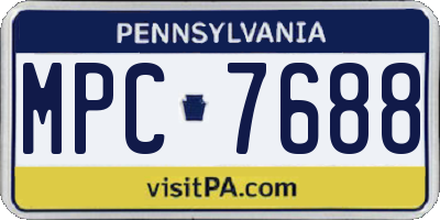 PA license plate MPC7688