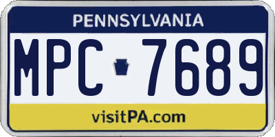PA license plate MPC7689