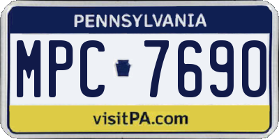 PA license plate MPC7690