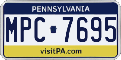 PA license plate MPC7695