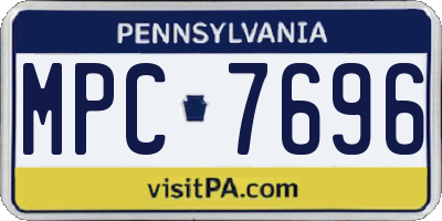PA license plate MPC7696