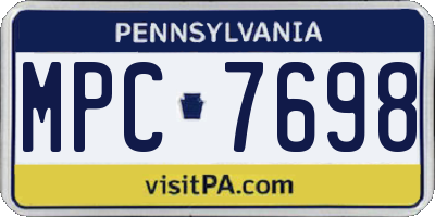 PA license plate MPC7698