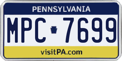 PA license plate MPC7699