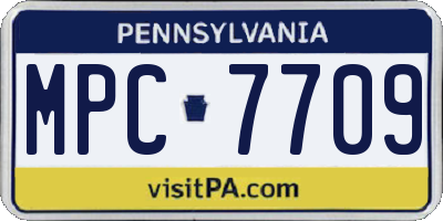 PA license plate MPC7709