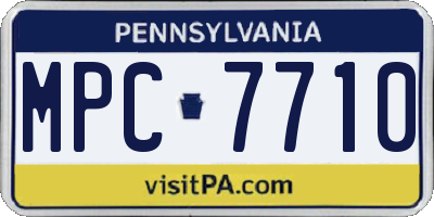 PA license plate MPC7710