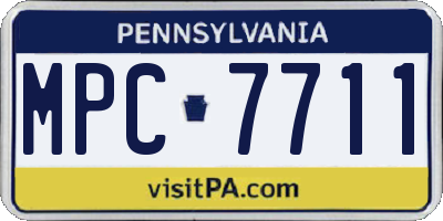 PA license plate MPC7711